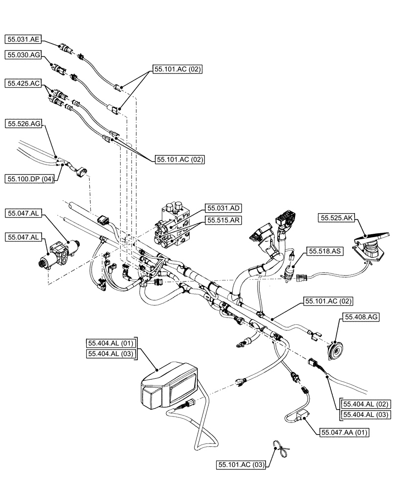 Схема запчастей Case IH FARMLIFT 632 - (55.000.00[02]) - SECTION INDEX - ELECTRICAL SYSTEM (55) - ELECTRICAL SYSTEMS