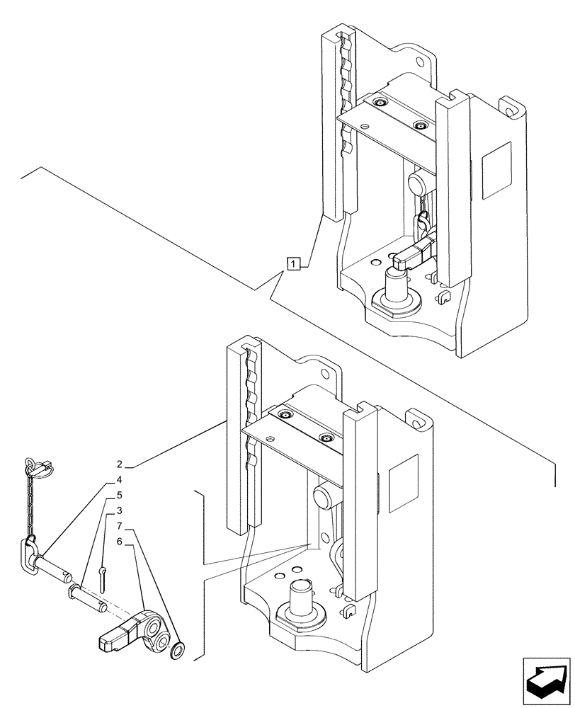 Схема запчастей Case IH PUMA 165 CVT - (37.100.AF[06]) - VAR - 758109, 758110 - TOW HOOK, FRAME, COMPONENTS (37) - HITCHES, DRAWBARS & IMPLEMENT COUPLINGS