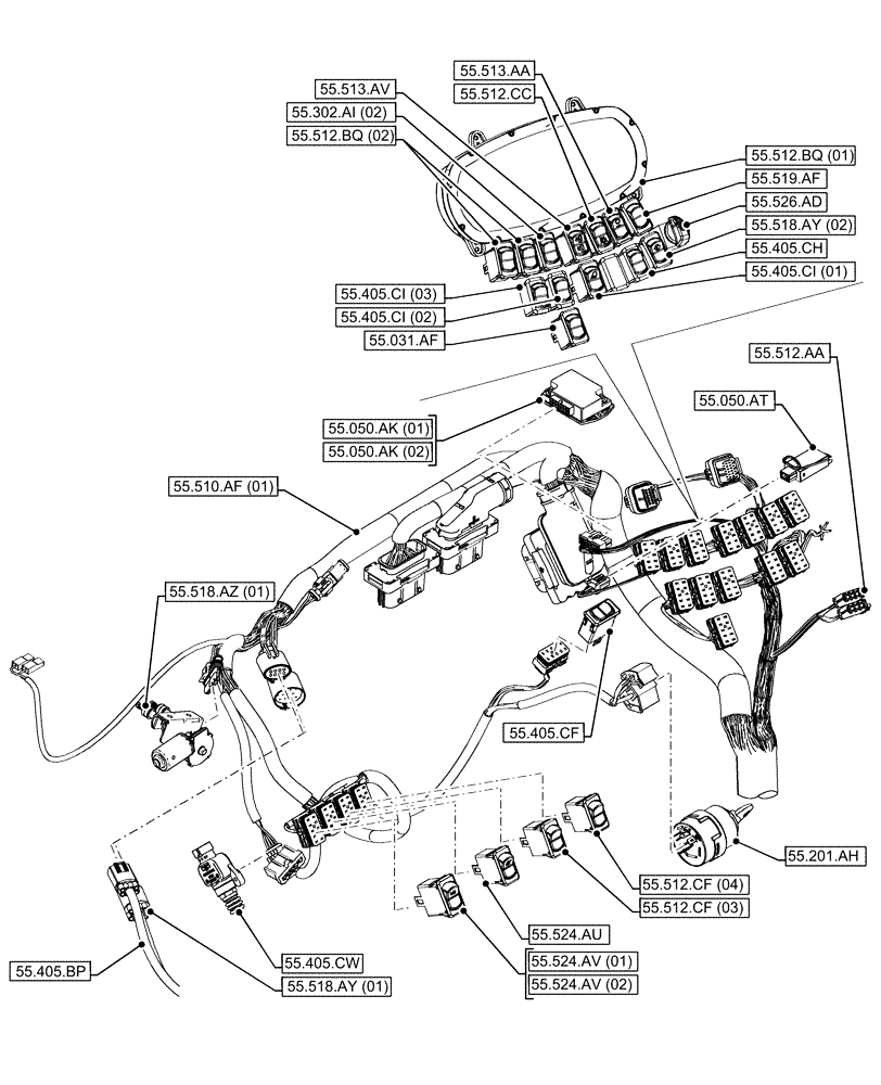 Схема запчастей Case IH FARMLIFT 742 - (55.000.00[03]) - SECTION INDEX - ELECTRICAL SYSTEM (55) - ELECTRICAL SYSTEMS