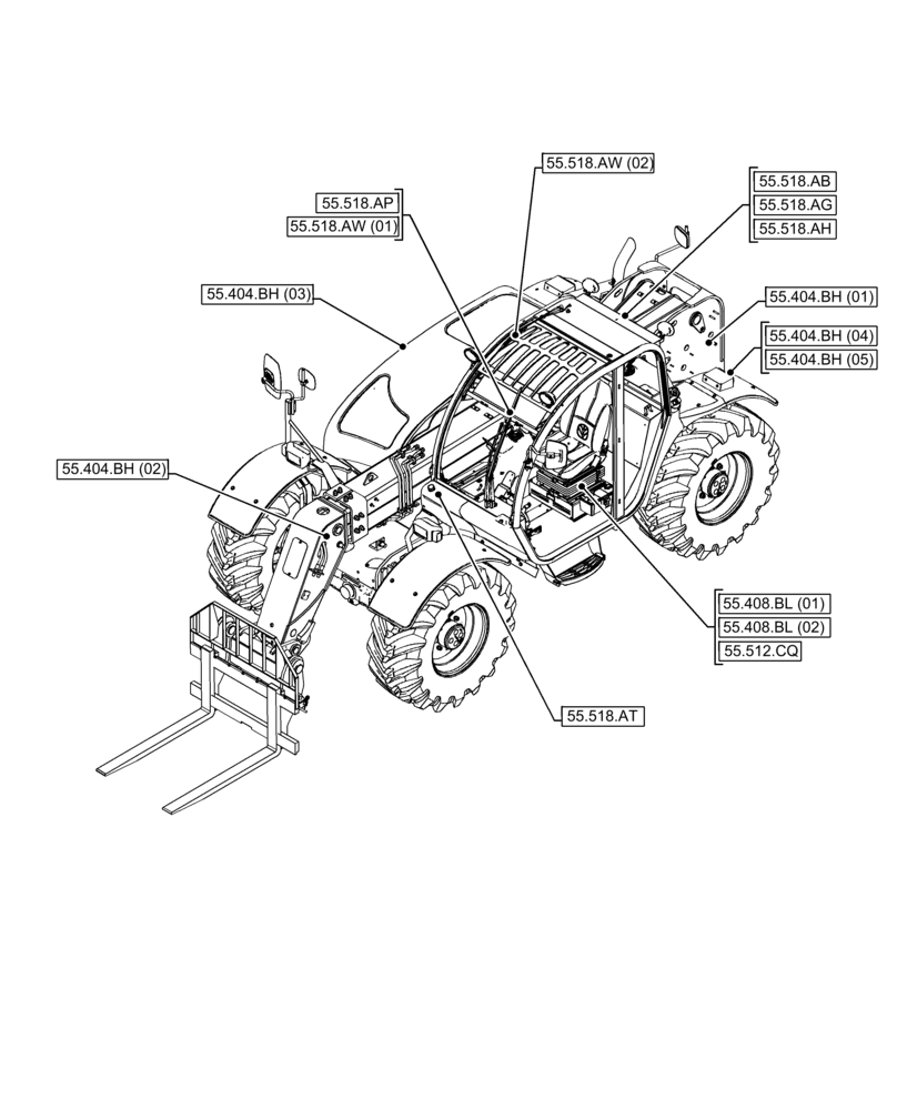 Схема запчастей Case IH FARMLIFT 632 - (55.000.00[13]) - SECTION INDEX - ELECTRICAL SYSTEM (55) - ELECTRICAL SYSTEMS