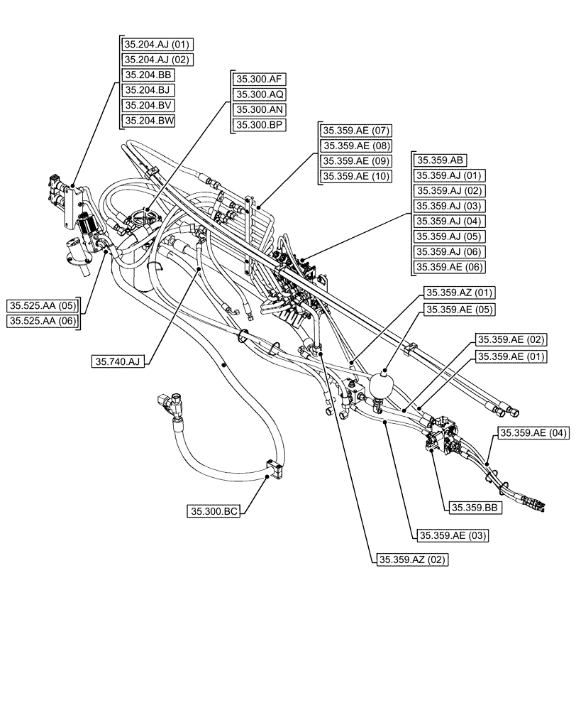 Схема запчастей Case IH FARMLIFT 742 - (35.000.00[01]) - SECTION INDEX - HYDRAULIC SYSTEM (35) - HYDRAULIC SYSTEMS