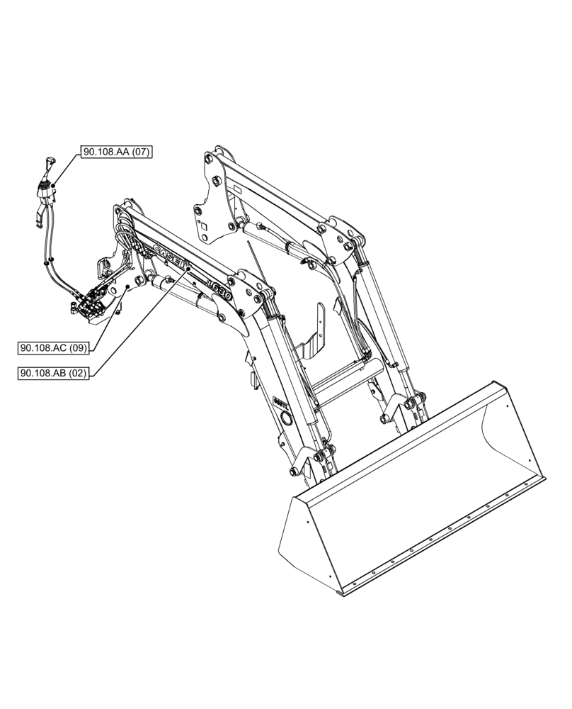 Схема запчастей Case IH FARMALL 115C - (90.000.00[07]) - SECTION INDEX - PLATFORM, CAB, BODYWORK AND DECALS (90) - PLATFORM, CAB, BODYWORK AND DECALS