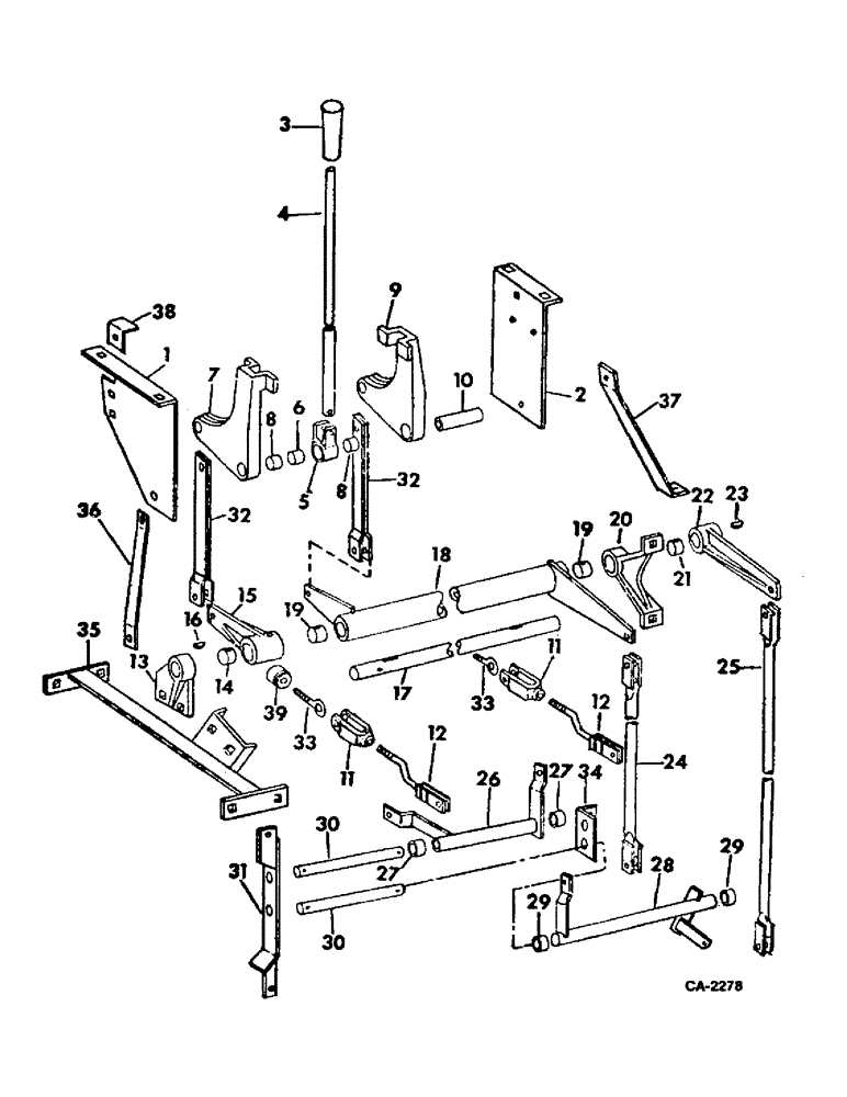 Схема запчастей Case IH 915 - (07-09) - DRIVE TRAIN, TRANSMISSION GEAR SHIFT CONTROLS Drive Train