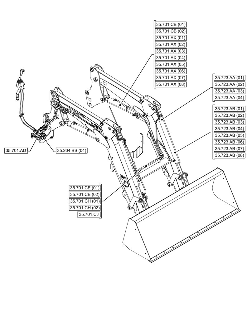 Схема запчастей Case IH FARMALL 85C - (35.000.00[03]) - SECTION INDEX - HYDRAULIC SYSTEM (35) - HYDRAULIC SYSTEMS