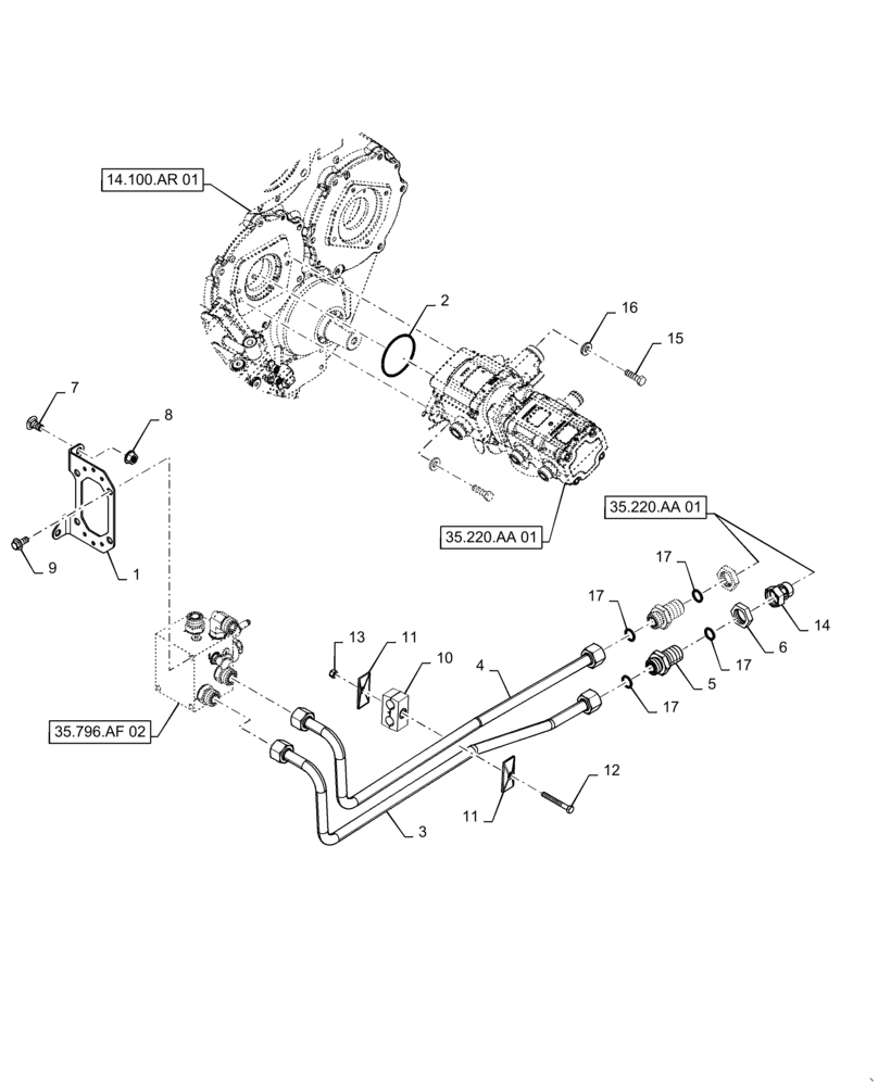 Схема запчастей Case IH 8240 - (35.796.AF[01]) - HYDRAULIC VALVE, CHAFF SPREADER (35) - HYDRAULIC SYSTEMS