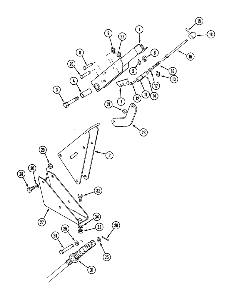Схема запчастей Case IH 1494 - (6-244) - RELEASE LEVER FOR PTO CLUTCH, TRACTORS WITHOUT CAB - PRIOR TO P.I.N. 11276966, ALL TRACTORS W/ CAB (06) - POWER TRAIN