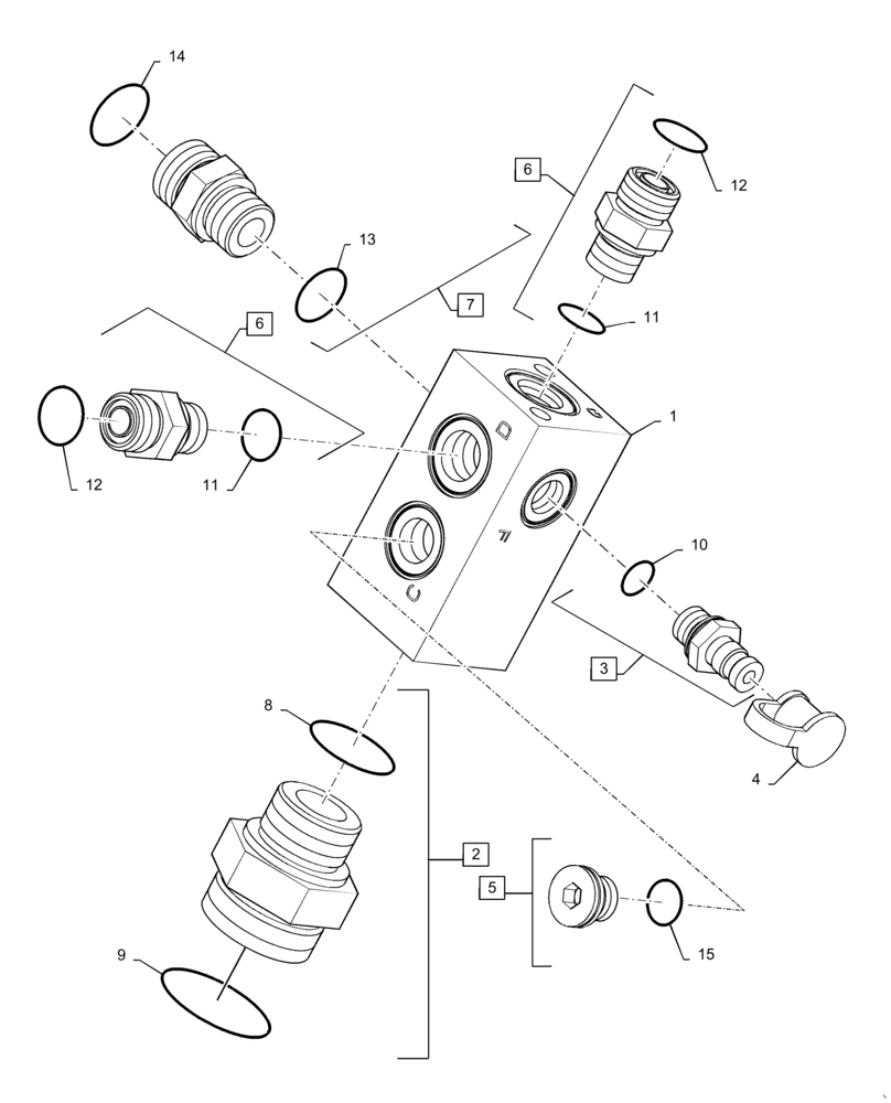 Схема запчастей Case IH 8240 - (35.748.AG) - HYDRAULIC MANIFOLD (35) - HYDRAULIC SYSTEMS