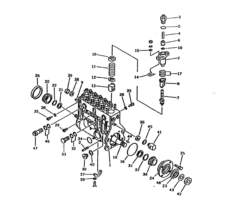 Схема запчастей Case IH 7700 - (C01-34) - FUEL INJECTION PUMP (KOMATSU) Engine & Engine Attachments