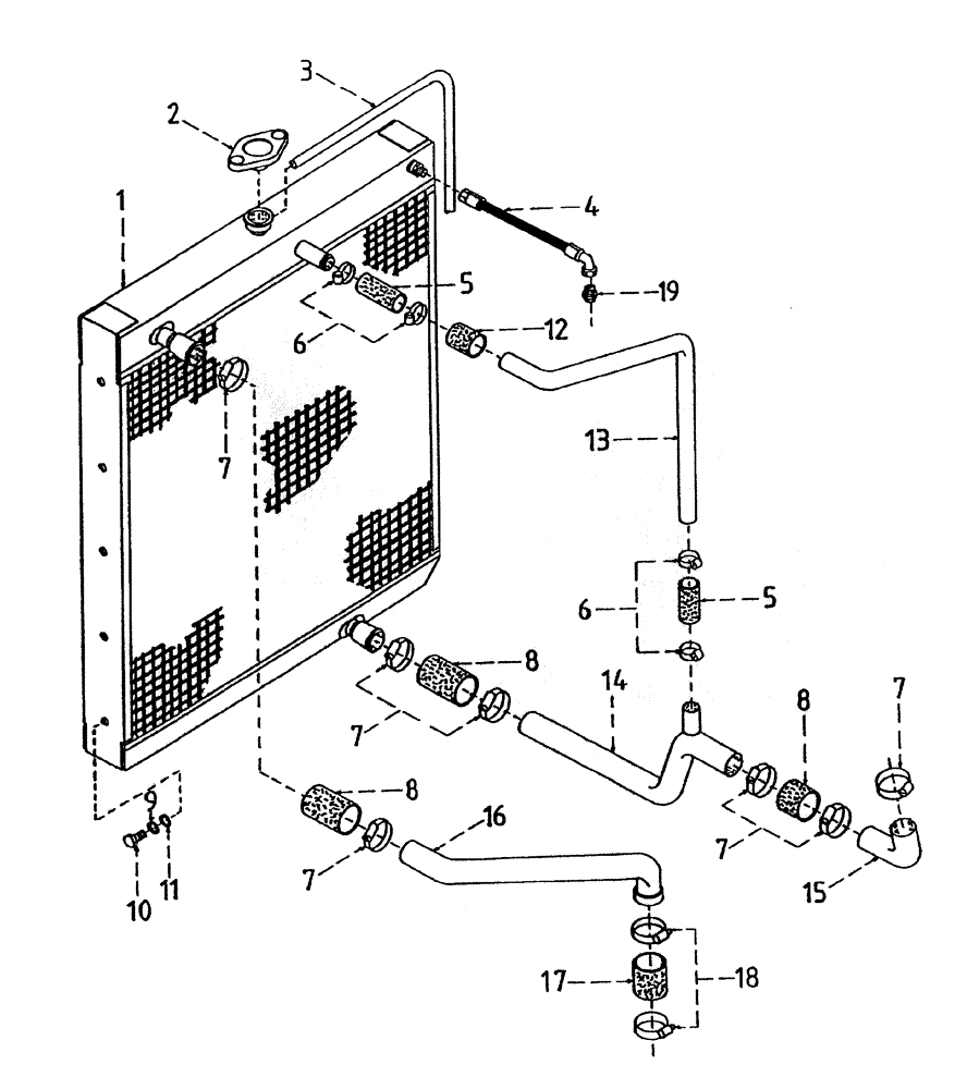 Схема запчастей Case IH 7700 - (C02-15) - WATER RADIATOR (6CT) Engine & Engine Attachments