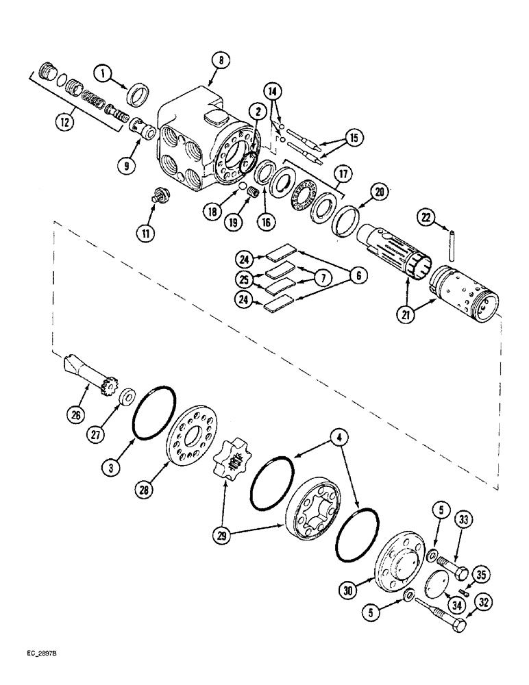 Схема запчастей Case IH 3230 - (5-022) - POWER STEERING VALVE, DANFOSS OSPC 100 OR (05) - STEERING