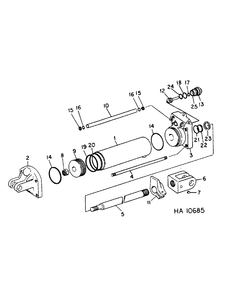Схема запчастей Case IH 60 - (A-29) - HYDRAULIC CYLINDER, IH, 3.5 X 8 DOUBLE ACTING, DEPTTH CONTROL MASTER 