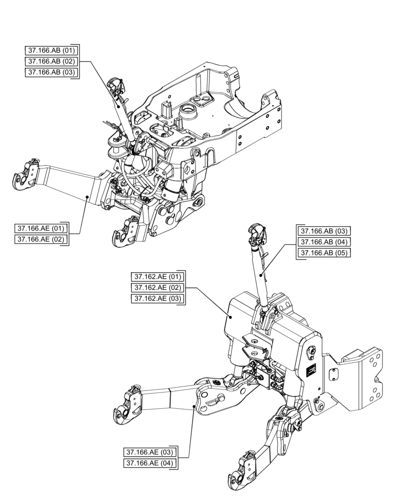 Схема запчастей Case IH PUMA 165 - (00.000.37[06]) - PICTORIAL INDEX - HITCHES, DRAWBARS AND IMPLEMENT COUPLINGS (00) - GENERAL & PICTORIAL INDEX