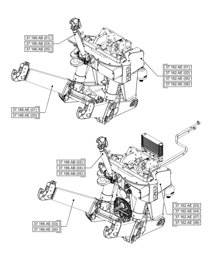 Схема запчастей Case IH PUMA 220 - (00.000.37[03]) - PICTORIAL INDEX - HITCHES, DRAWBARS AND IMPLEMENT COUPLINGS (00) - GENERAL & PICTORIAL INDEX
