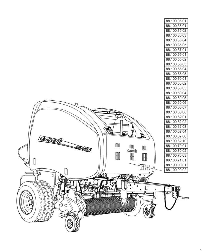 Схема запчастей Case IH RB455 - (00.000.88) - PICTORIAL INDEX - ACCESSORIES (00) - GENERAL & PICTORIAL INDEX