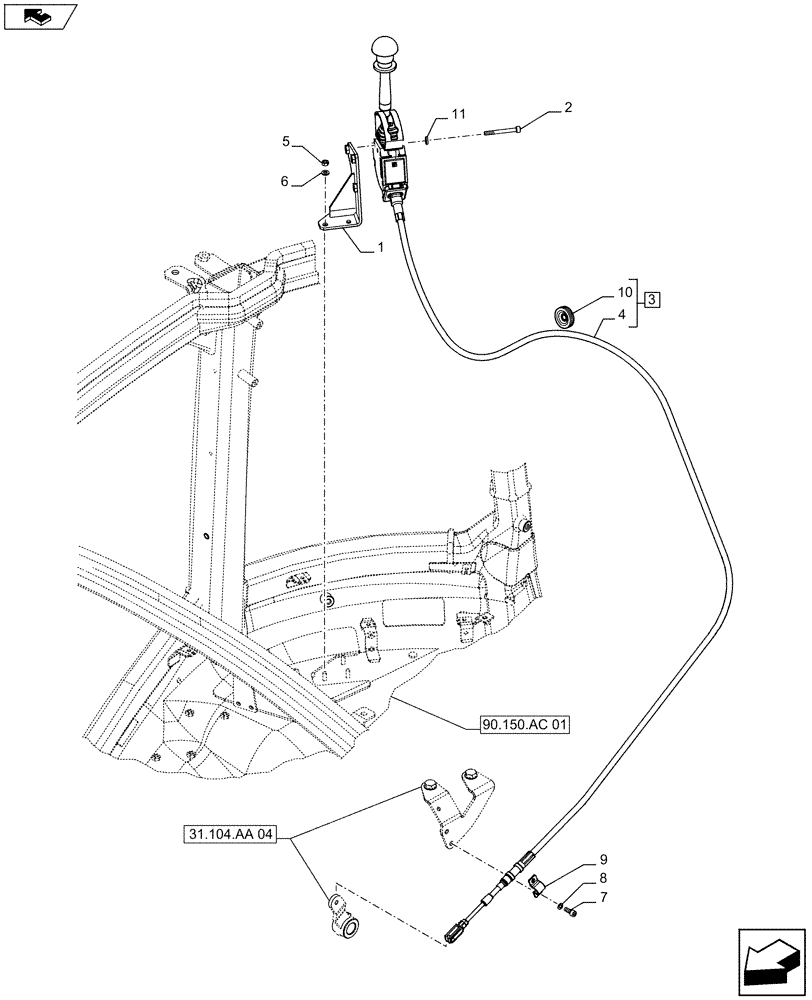 Схема запчастей Case IH FARMALL 115U - (21.160.AI[01]) - VAR - 332299 - CREEPER, CONTROL - C7224 (21) - TRANSMISSION