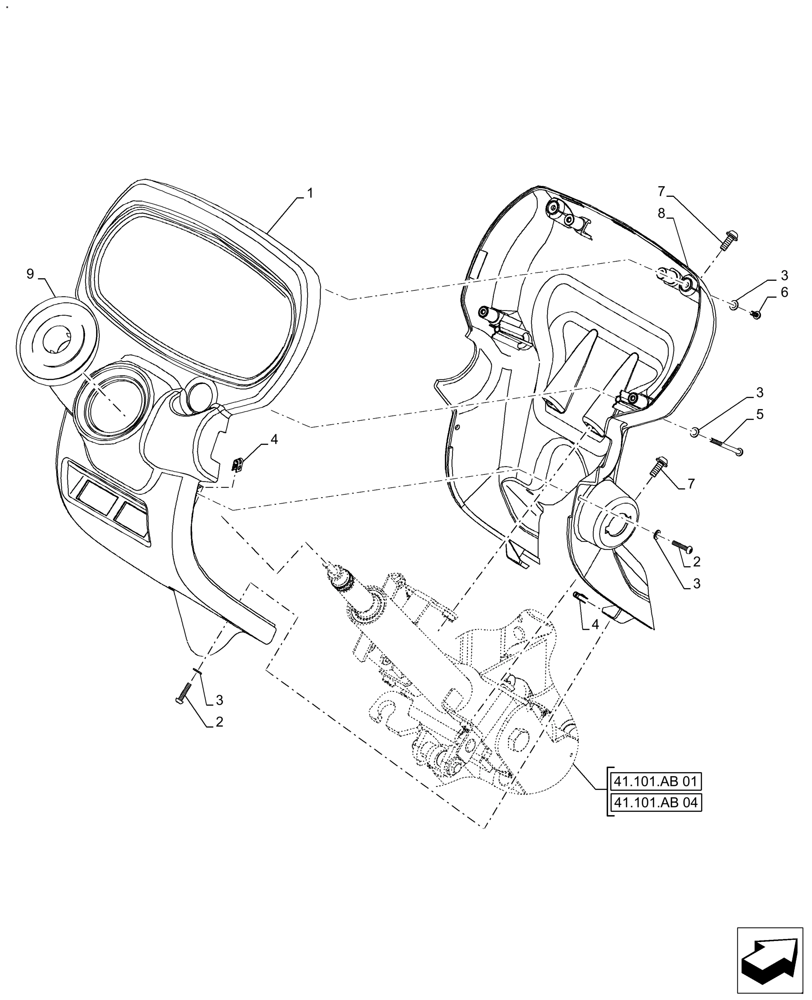 Схема запчастей Case IH FARMALL 130A - (90.160.AO[02]) - VAR - 391610 - HOOD, REAR (90) - PLATFORM, CAB, BODYWORK AND DECALS