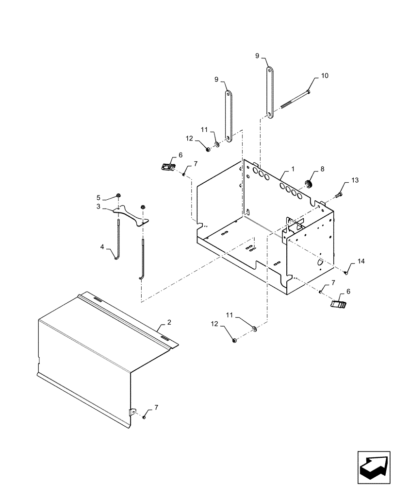 Схема запчастей Case IH PATRIOT 4440 - (55.302.AH[01]) - BATTERY - BOX, ASSY (55) - ELECTRICAL SYSTEMS