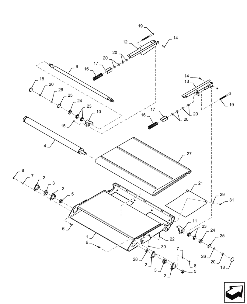 Схема запчастей Case IH 3162 - (58.115.02[03]) - FEEDER, ASSY, RH (58) - ATTACHMENTS/HEADERS