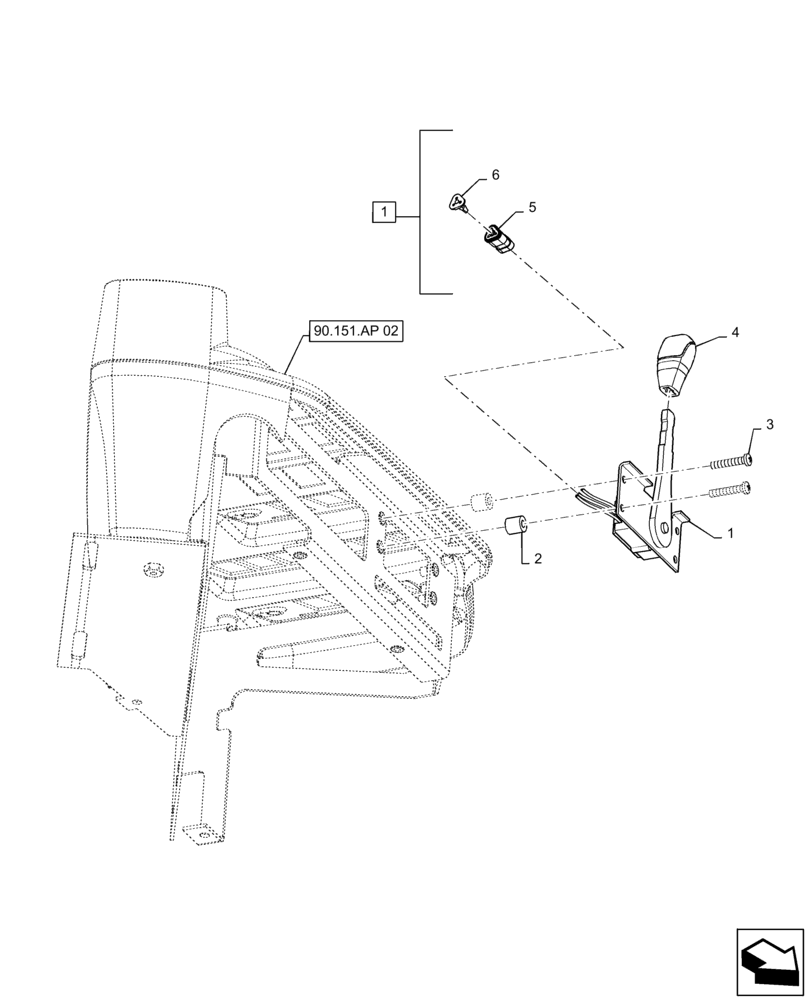 Схема запчастей Case IH PATRIOT 3340 - (55.525.AB[01]) - ARMREST THROTTLE CONTROL (55) - ELECTRICAL SYSTEMS