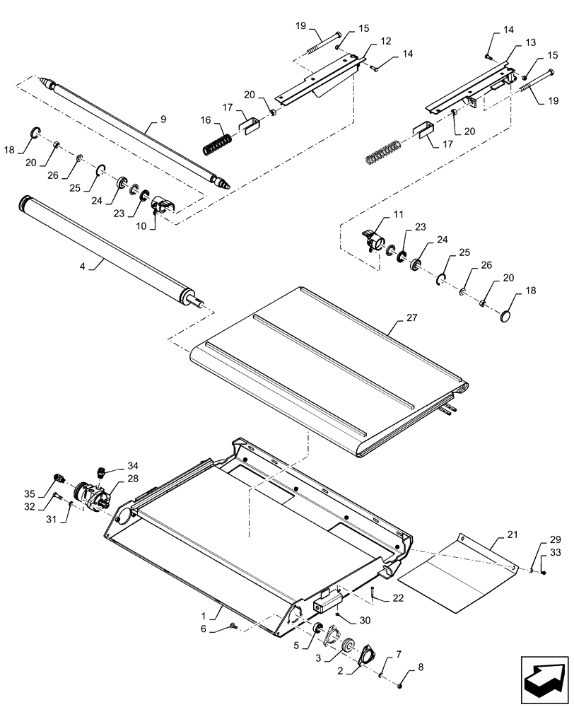 Схема запчастей Case IH 3162 - (58.115.02[02]) - FEEDER, ASSY, LH (58) - ATTACHMENTS/HEADERS