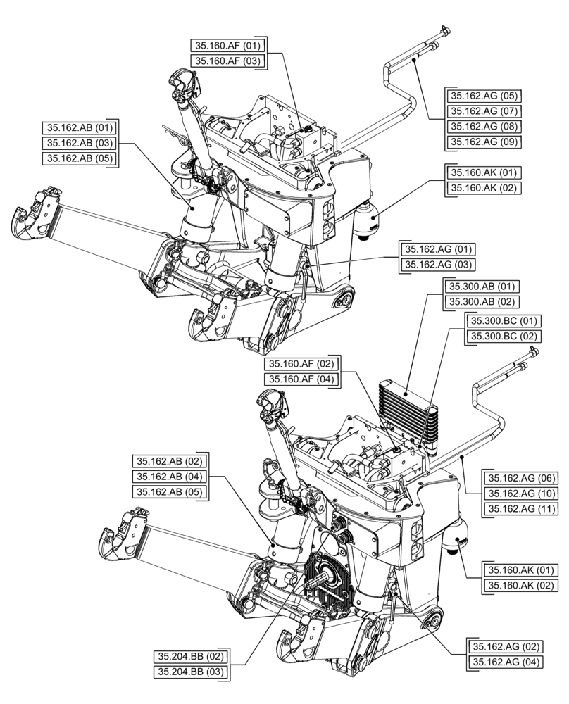 Схема запчастей Case IH PUMA 240 CVT - (00.000.35[05]) - PICTORIAL INDEX - HYDRAULIC SYSTEMS (00) - GENERAL & PICTORIAL INDEX