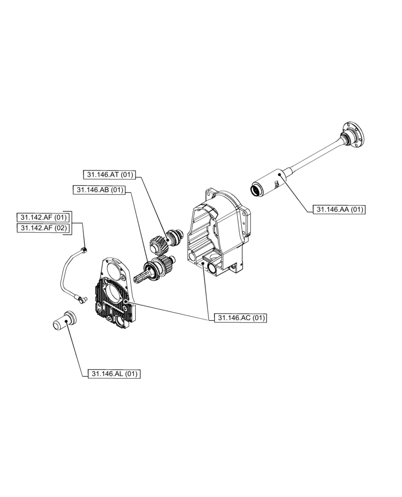 Схема запчастей Case IH PUMA 240 CVT - (00.000.31[06]) - PICTORIAL INDEX - IMPLEMENT POWER TAKE-OFF (00) - GENERAL & PICTORIAL INDEX