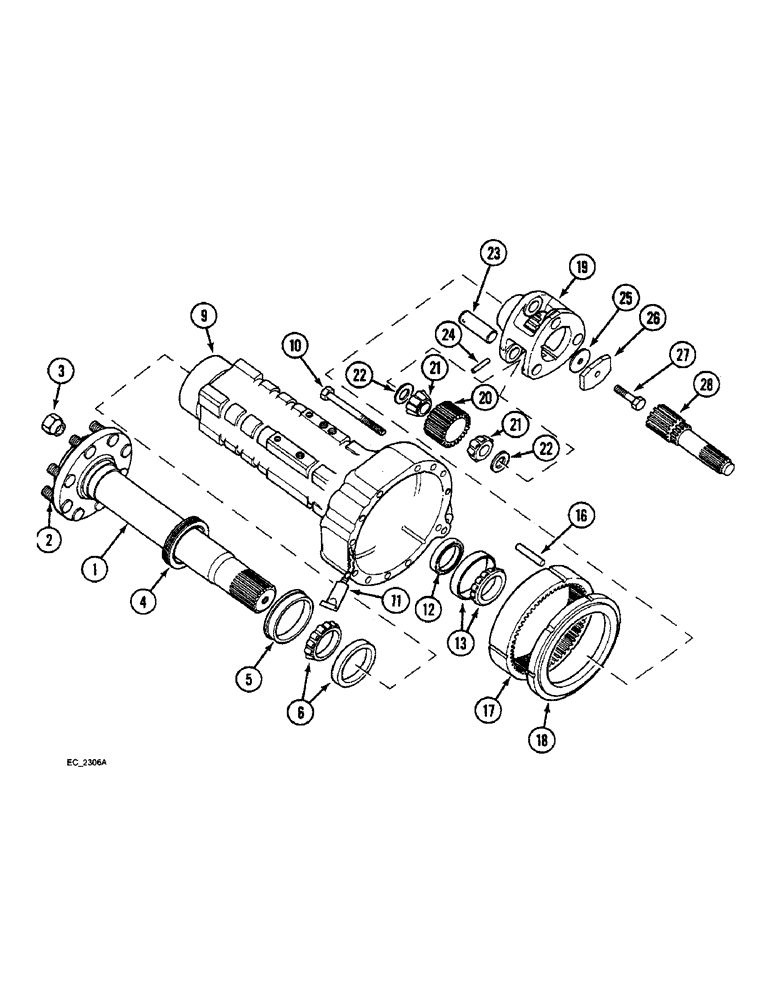 Схема запчастей Case IH 4230 - (6-048) - REAR AXLE AND CARRIER (06) - POWER TRAIN