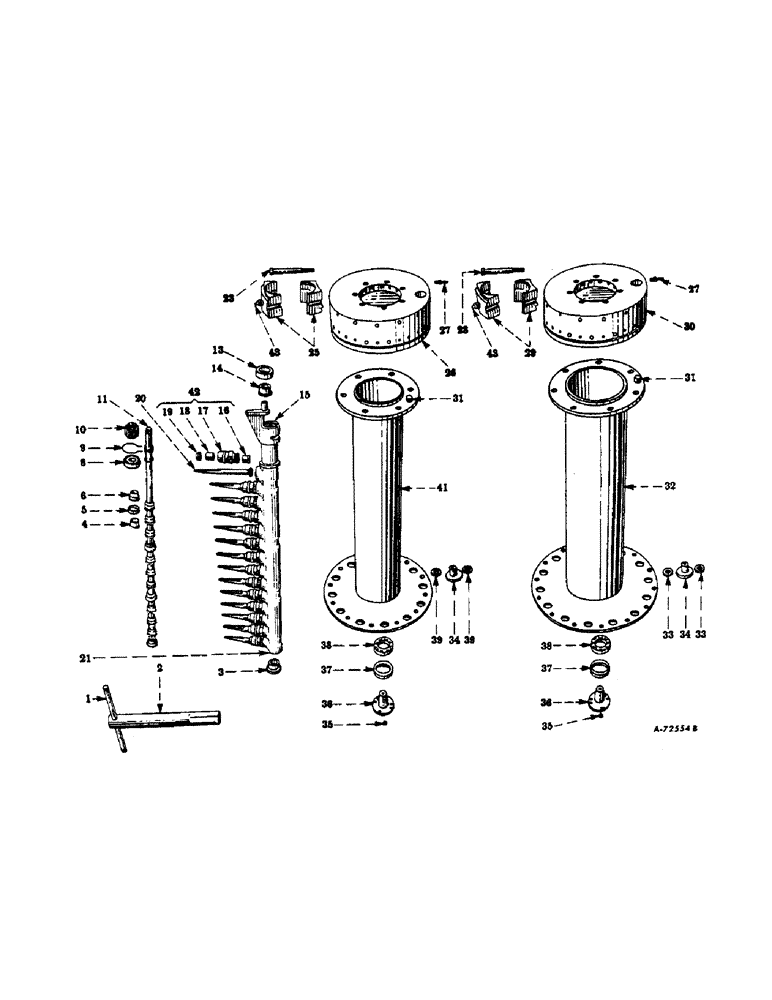 Схема запчастей Case IH 414 - (119) - SPINDLE BARS AND PICKER DRUMS (60) - PRODUCT FEEDING