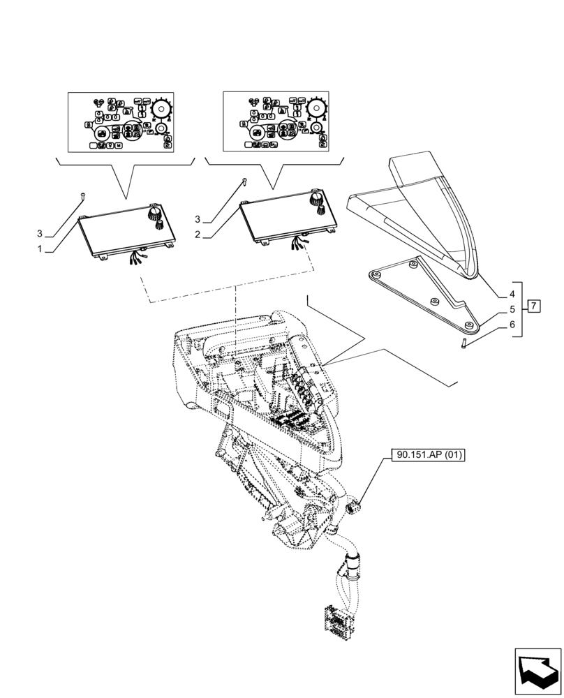 Схема запчастей Case IH PUMA 185 - (55.512.CS[11]) - VAR - 335482 - ARMREST, CONTROL PANEL (55) - ELECTRICAL SYSTEMS
