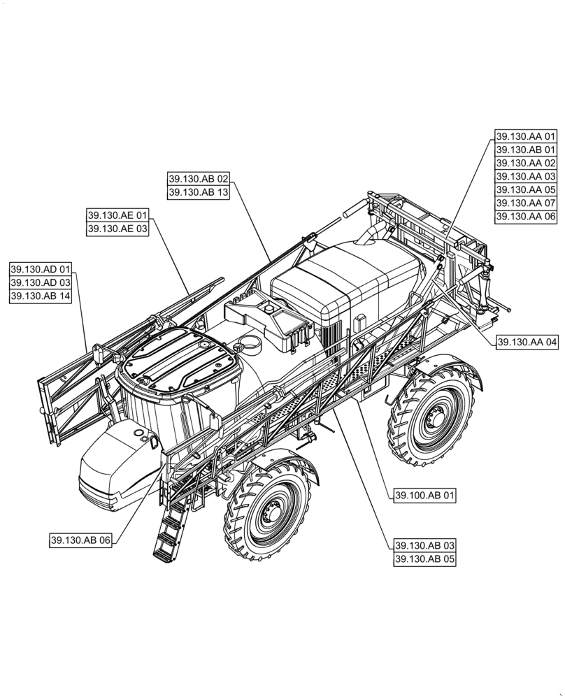 Схема запчастей Case IH PATRIOT 3240 - (39.000.00) - SECTION INDEX - FRAME (39) - FRAMES AND BALLASTING