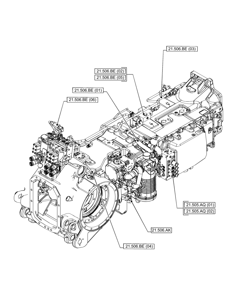 Схема запчастей Case IH PUMA 240 CVT - (21.000.00[05]) - SECTION INDEX - TRANSMISSION (21) - TRANSMISSION