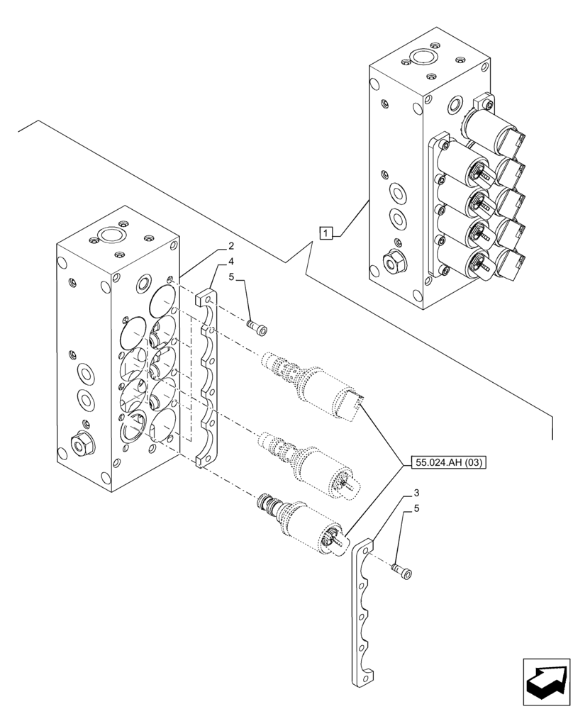 Схема запчастей Case IH PUMA 185 CVT - (21.505.AQ[02]) - VAR - 337427, 337433, 391138, 758022 - TRANSMISSION CONTROL VALVE, COMPONENTS (21) - TRANSMISSION
