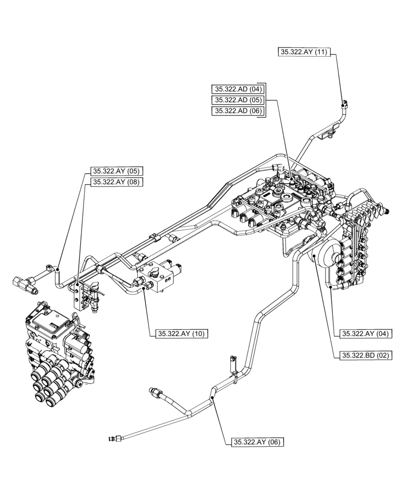 Схема запчастей Case IH PUMA 150 CVT - (00.000.35[07]) - PICTORIAL INDEX - HYDRAULIC SYSTEMS (00) - GENERAL & PICTORIAL INDEX