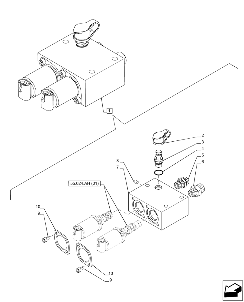 Схема запчастей Case IH PUMA 150 - (21.105.AI[02]) - VAR - 758011, 758012, 758013, 758014, 758015, 758016, 758017, 758018, 758019, 758020, 758021 - VALVE, LUBRICATION LINE (21) - TRANSMISSION