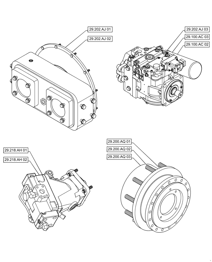 Схема запчастей Case IH PATRIOT 3240 - (29.000.00) - SECTION INDEX - HYDROSTATIC TRANSMISSION (29) - HYDROSTATIC DRIVE