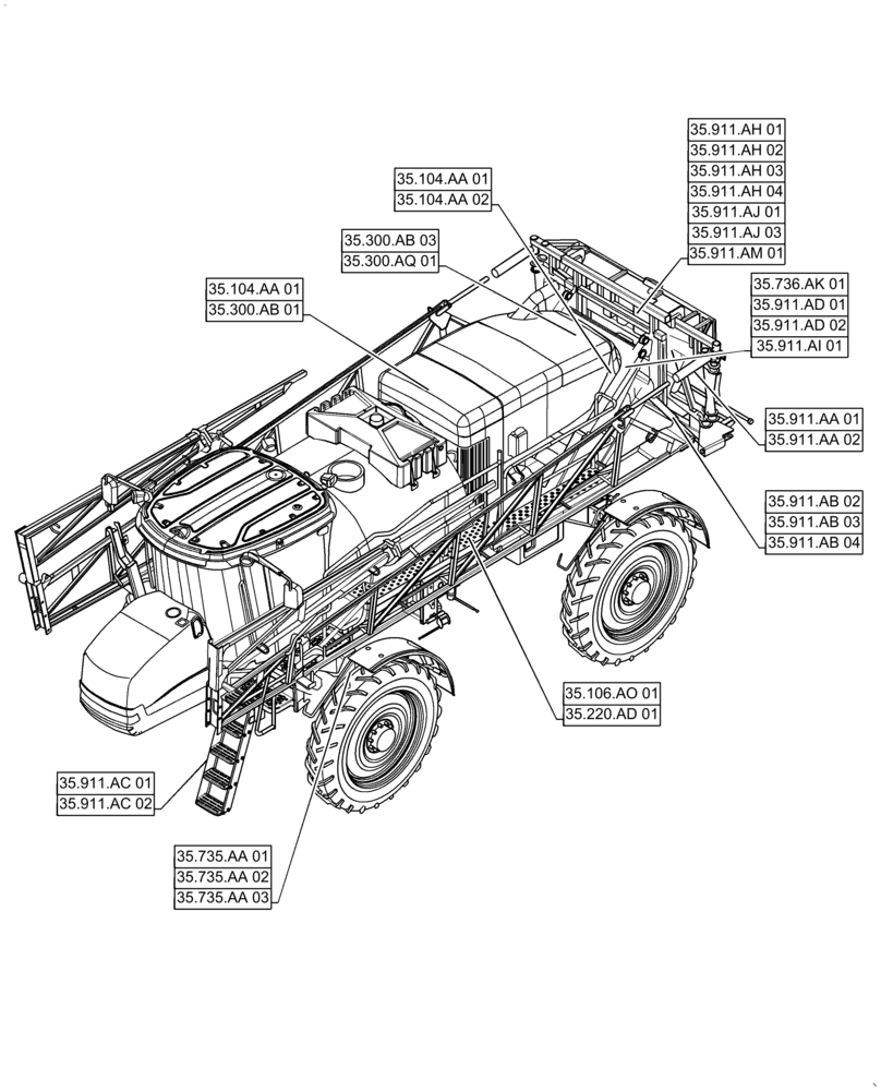 Схема запчастей Case IH PATRIOT 3340 - (35.000.00) - SECTION INDEX - HYDRAULICS SYSTEMS (35) - HYDRAULIC SYSTEMS