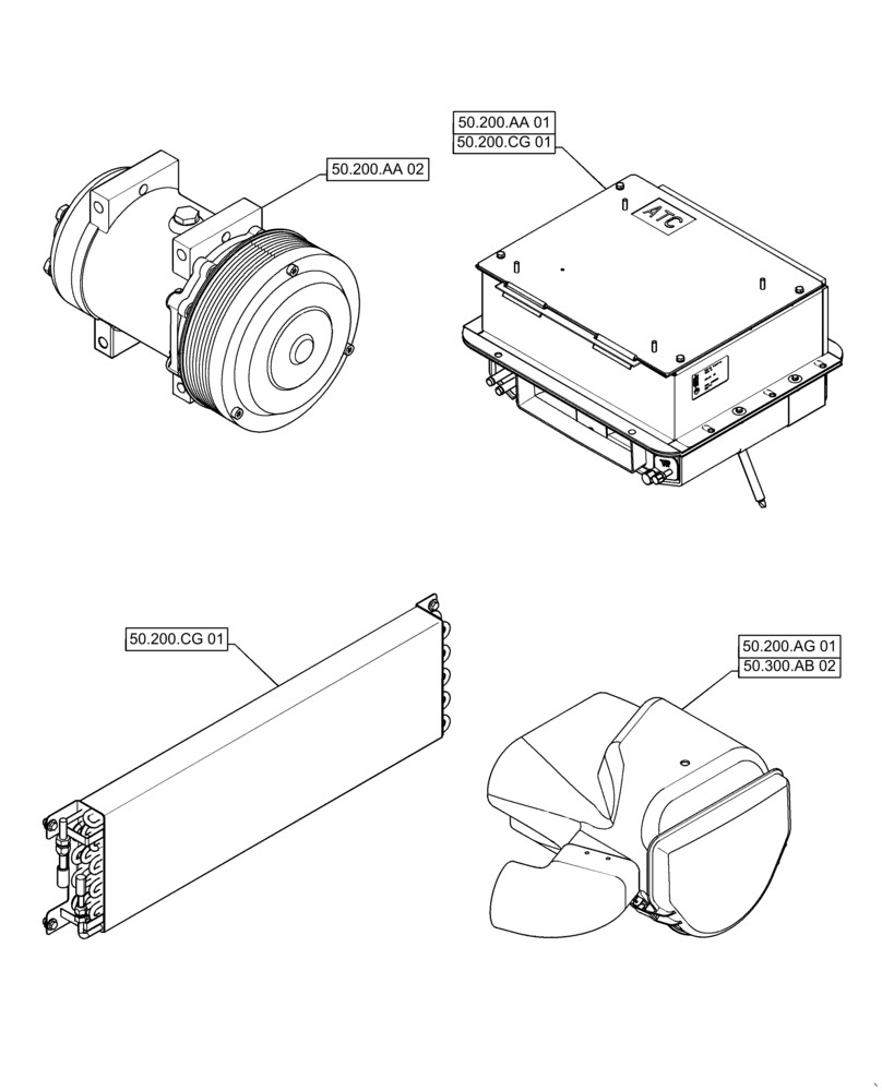 Схема запчастей Case IH PATRIOT 3340 - (50.000.00) - SECTION INDEX - CAB CLIMATE CONTROL (50) - CAB CLIMATE CONTROL