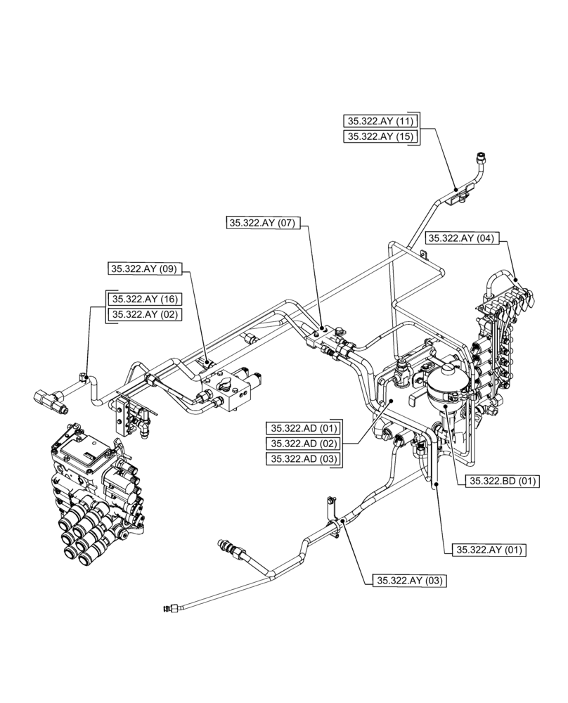 Схема запчастей Case IH PUMA 150 - (35.000.00[05]) - SECTION INDEX - HYDRAULIC SYSTEMS (35) - HYDRAULIC SYSTEMS