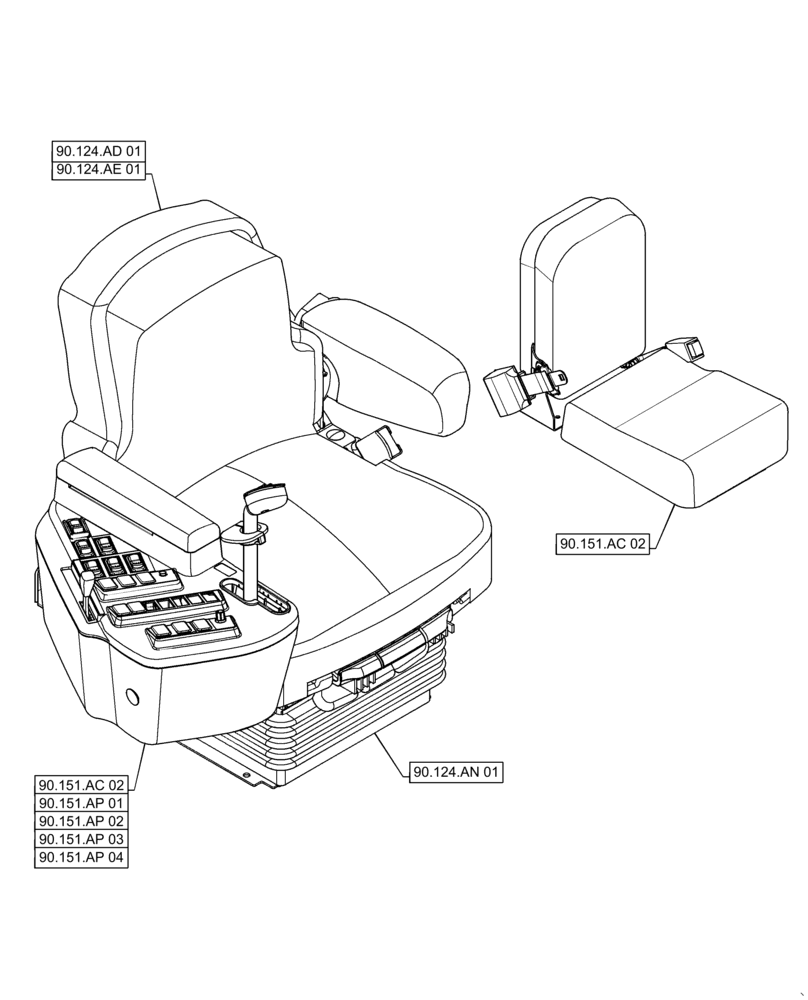 Схема запчастей Case IH PATRIOT 3240 - (90.000.00[02]) - SECTION INDEX - PLATFORM, CAB, BODYWORK, AND DECALS (90) - PLATFORM, CAB, BODYWORK AND DECALS