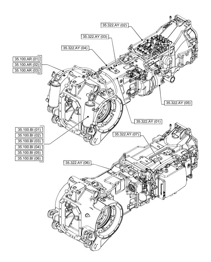 Схема запчастей Case IH PUMA 240 CVT - (35.000.00[06]) - SECTION INDEX - HYDRAULIC SYSTEMS (35) - HYDRAULIC SYSTEMS