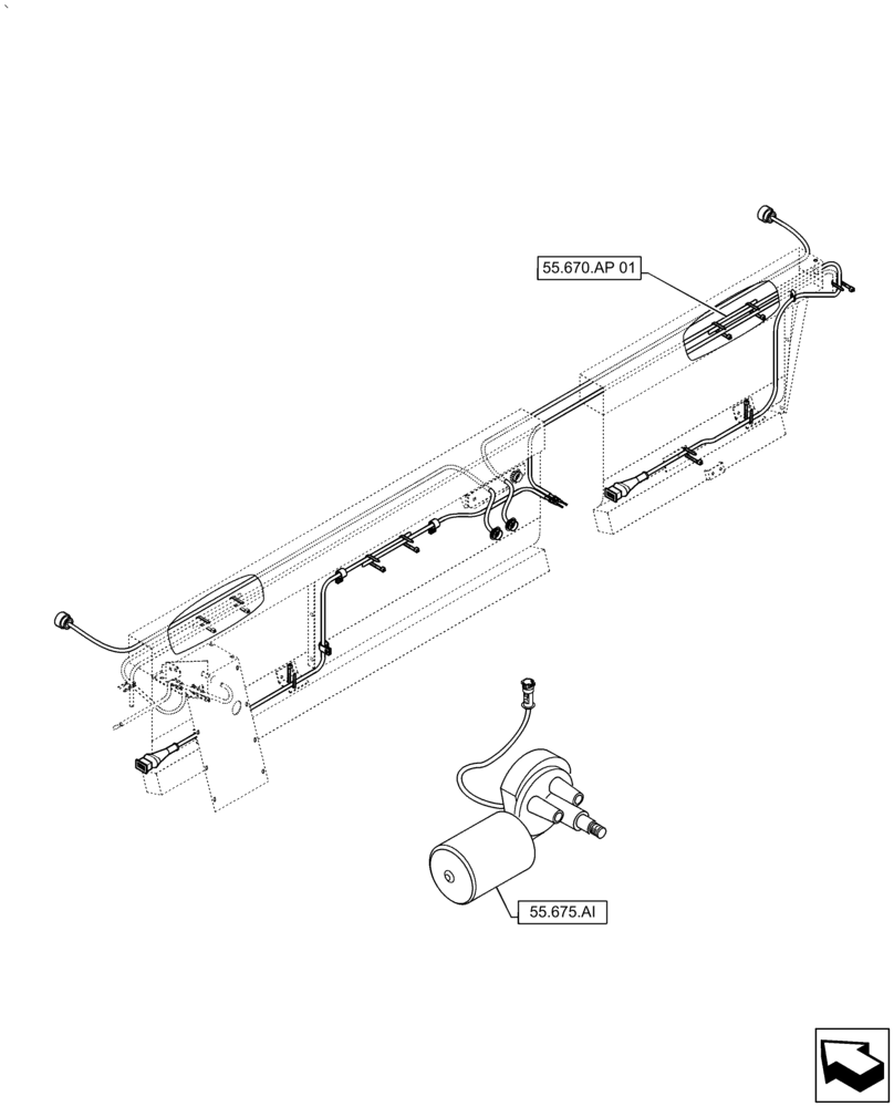 Схема запчастей Case IH 2060-15 - (00.000.55) - PICTORIAL INDEX - ELECTRICAL SYSTEMS, 15FT (00) - GENERAL & PICTORIAL INDEX