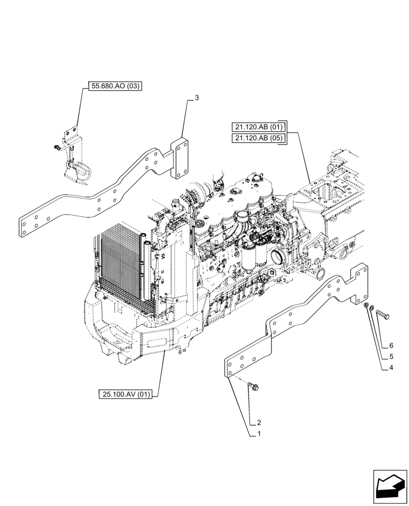 Схема запчастей Case IH PUMA 185 CVT - (90.100.AR) - VAR - 758199 - ENGINE, SIDE MEMBER (90) - PLATFORM, CAB, BODYWORK AND DECALS