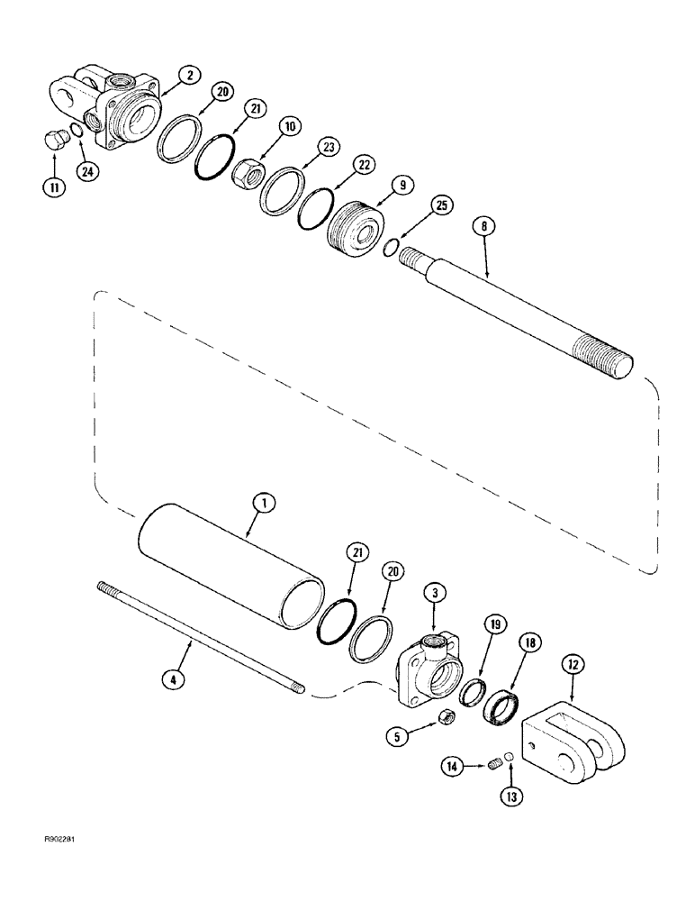 Схема запчастей Case IH 184 - (8-06) - LIFT CYLINDER ASSEMBLY, ASSIST WHEEL 