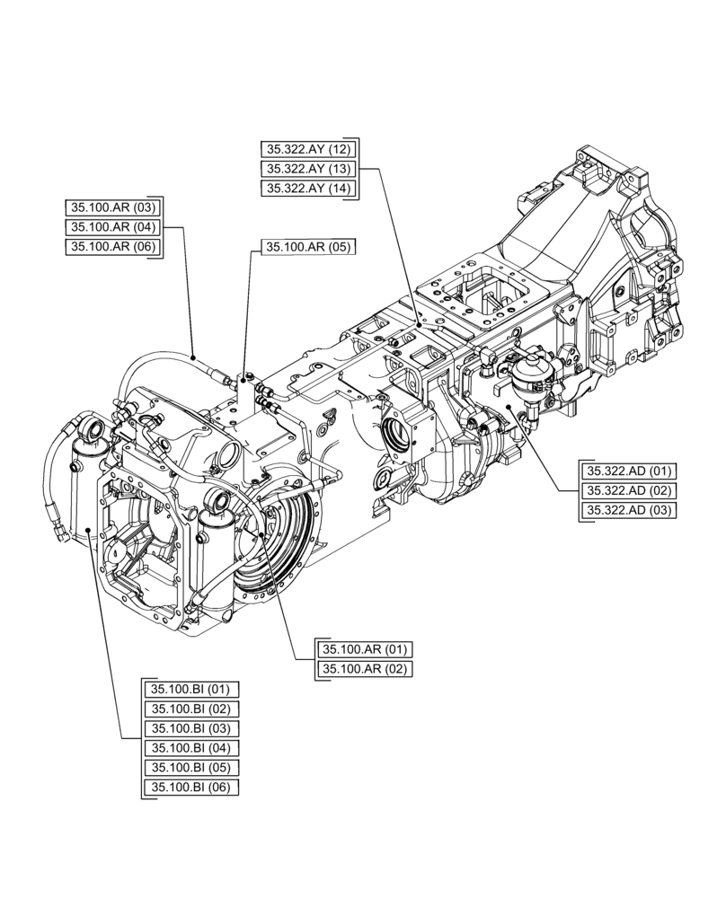 Схема запчастей Case IH PUMA 150 - (00.000.35[06]) - PICTORIAL INDEX - HYDRAULIC SYSTEMS (00) - GENERAL & PICTORIAL INDEX