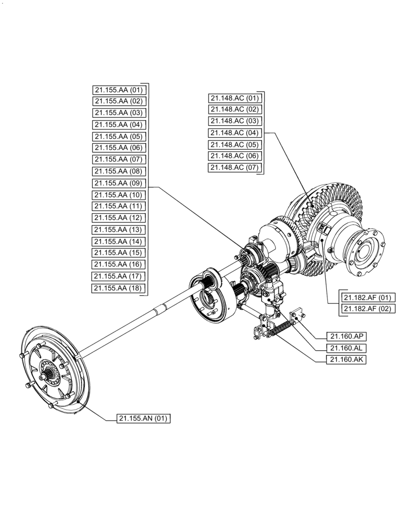 Схема запчастей Case IH PUMA 220 - (00.000.21[03]) - PICTORIAL INDEX - TRANSMISSION (00) - GENERAL & PICTORIAL INDEX