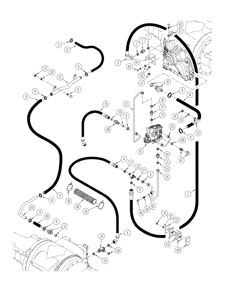 Схема запчастей Case IH STX325 - (08-08) - AXLE HYDRAULICS LUBRICATION CIRCUIT (08) - HYDRAULICS