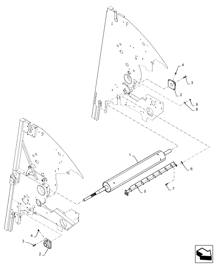 Схема запчастей Case IH RB455 - (62.150.AB[01]) - STARTER ROLL (62) - PRESSING - BALE FORMATION