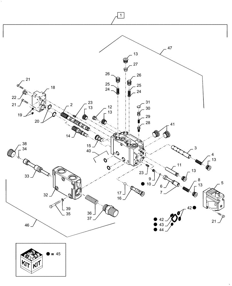 Схема запчастей Case IH QUADTRAC 580 - (41.200.CJ[02]) - STEERING VALVE, W/ AUTOGUIDENCE, BSN ZFF308000 (41) - STEERING