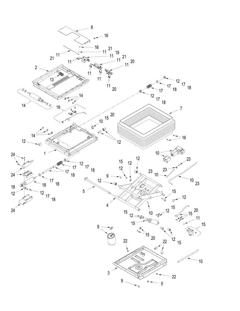 Схема запчастей Case IH STX425 - (09-28[01]) - SEAT - SUSPENSION ASSEMBLY (09) - CHASSIS