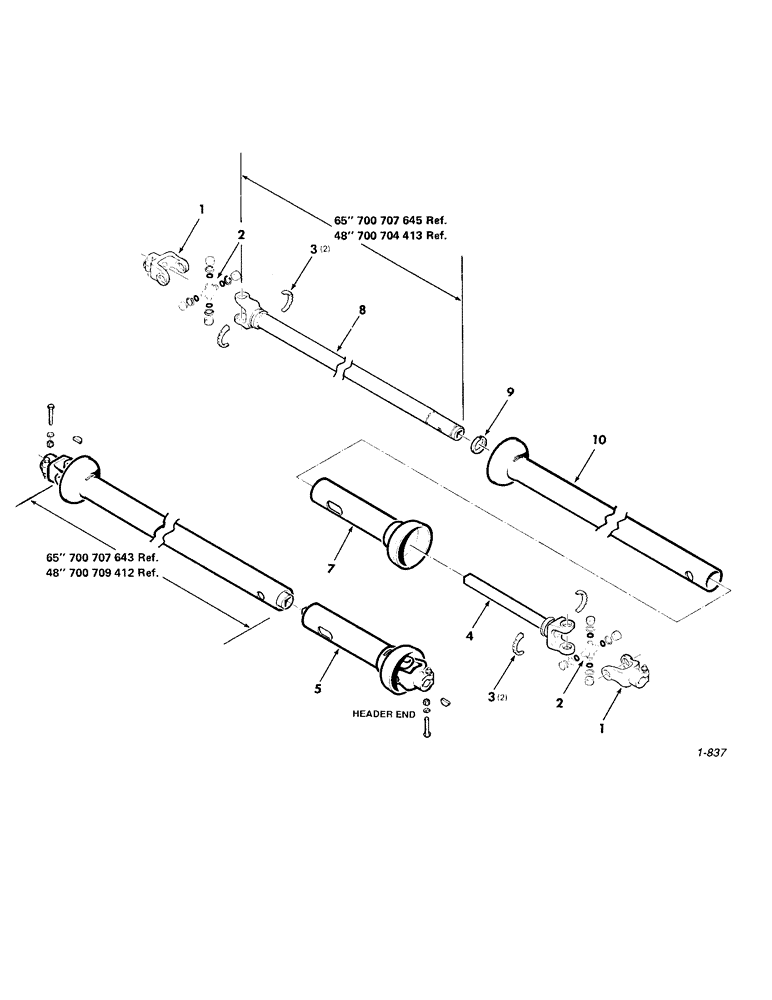 Схема запчастей Case IH 8830 - (26) - IMPLEMENT DRIVELINE, RIGHT (58) - ATTACHMENTS/HEADERS